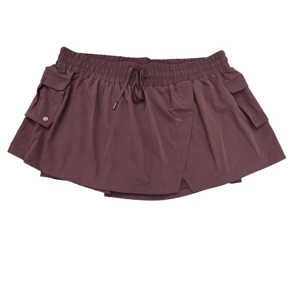POPFLEX Hiking Super Skort Cargo Tennis Prep Pickleball Pecan Plus Size 3X NWT